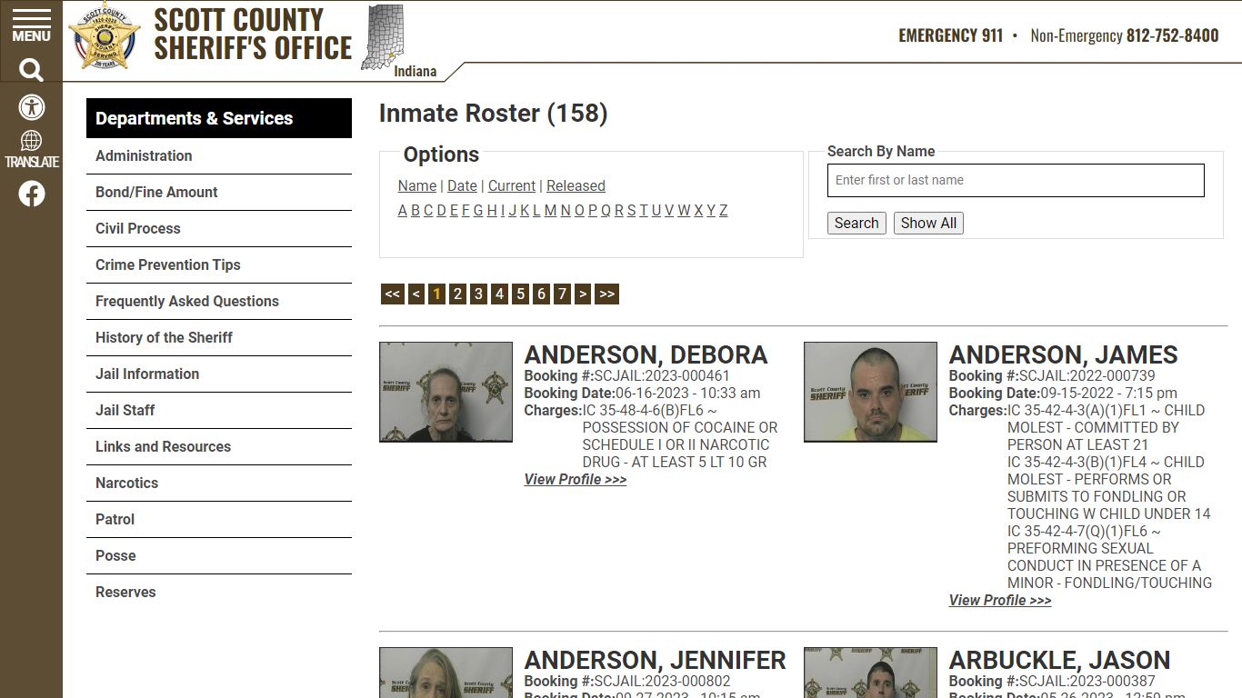 Inmate Roster - Current Inmates - Scott County Sheriff