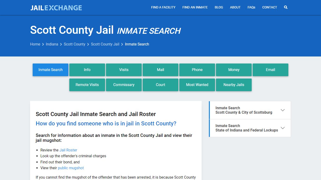 Inmate Search: Roster & Mugshots - Scott County Jail, IN - Jail Exchange
