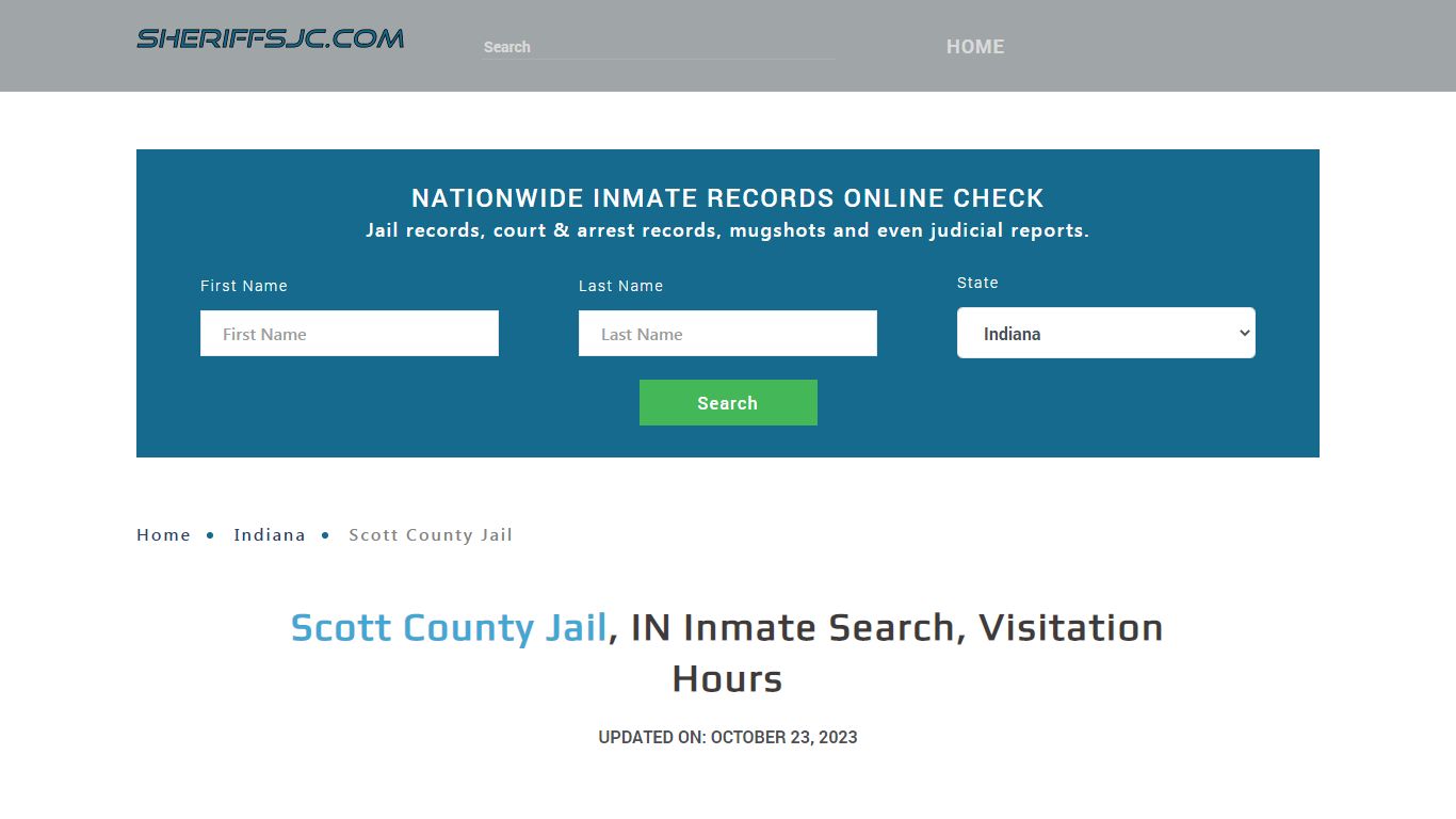 Scott County Jail, IN Inmate Search, Visitation Hours
